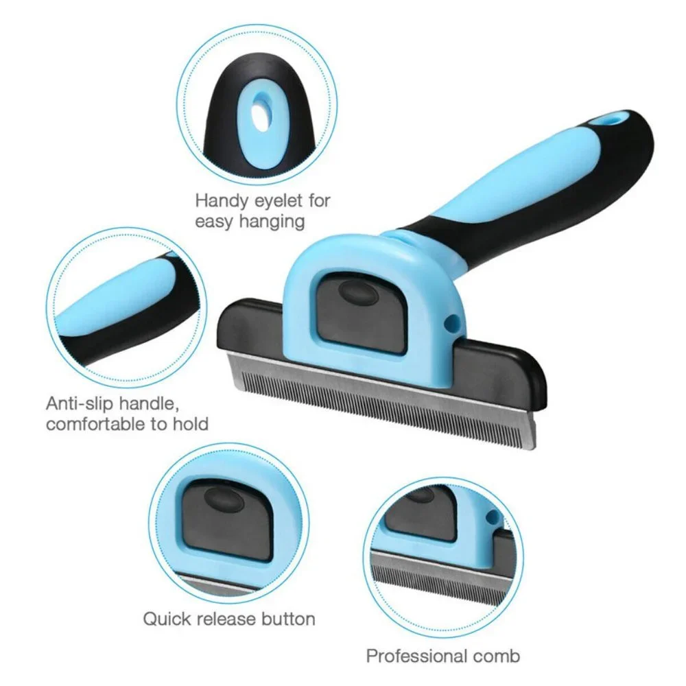 🐾 Professional Pet Deshedding Tool ✨ Dog & Cat Grooming Brush Fur Remover